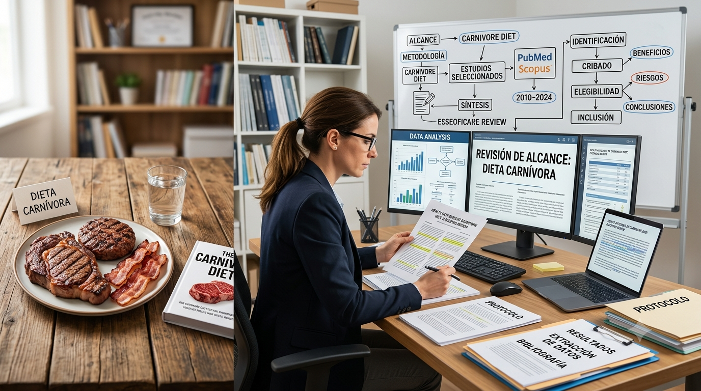 Dieta carnívora: revisión de alcance de la evidencia actual, beneficios potenciales y riesgos (2026)