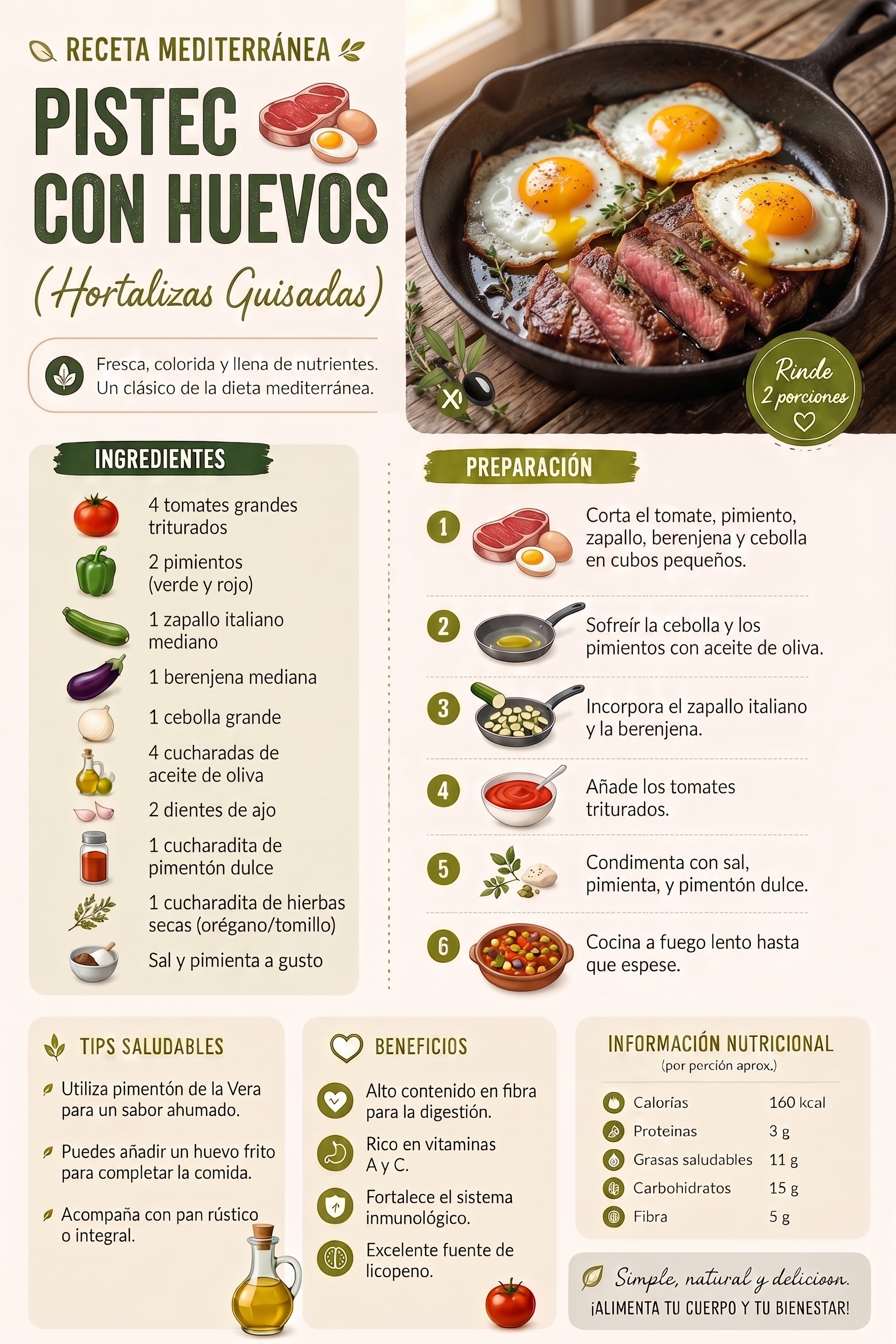 Bistec con huevos (steak and eggs)