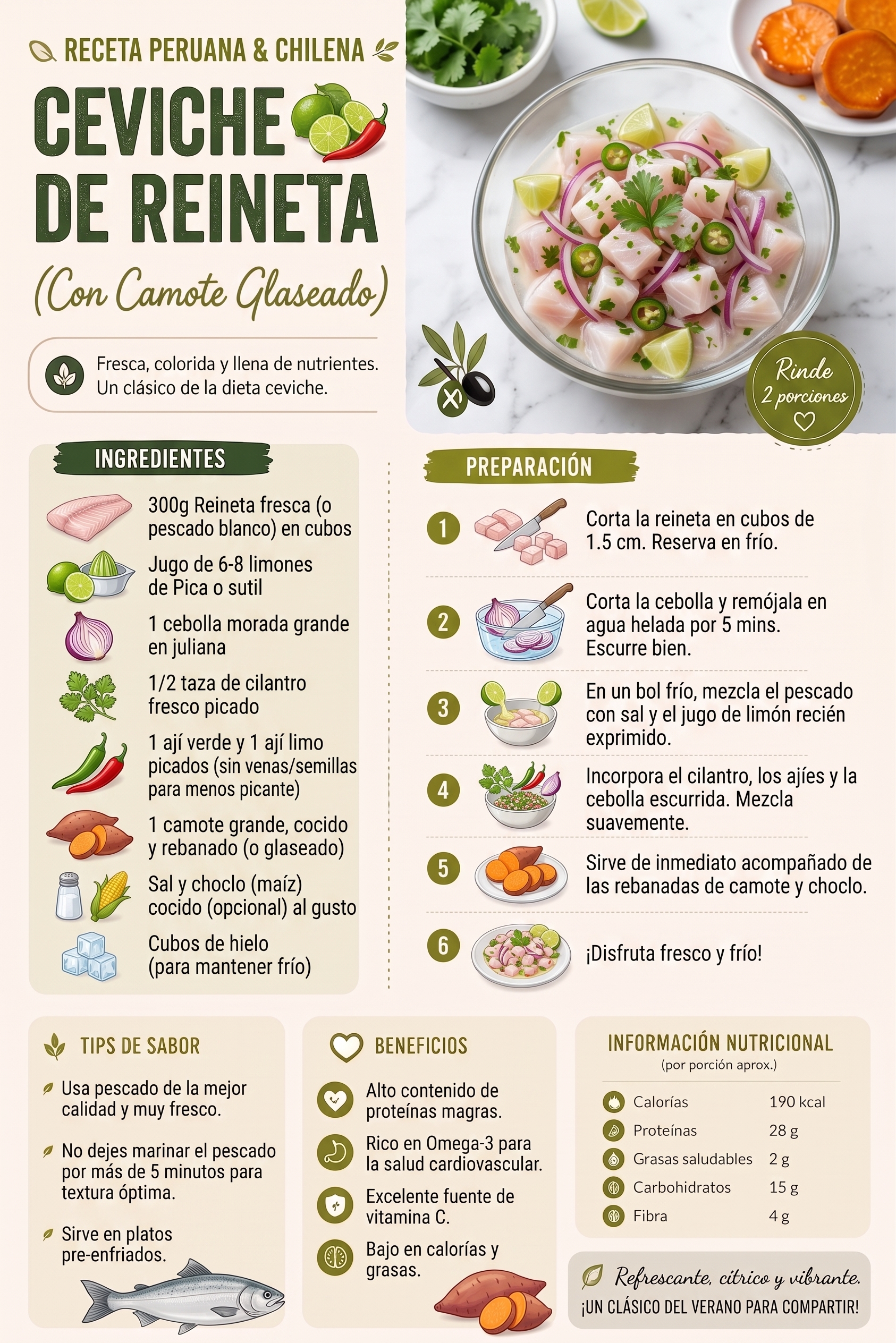 Ceviche de reineta con camote