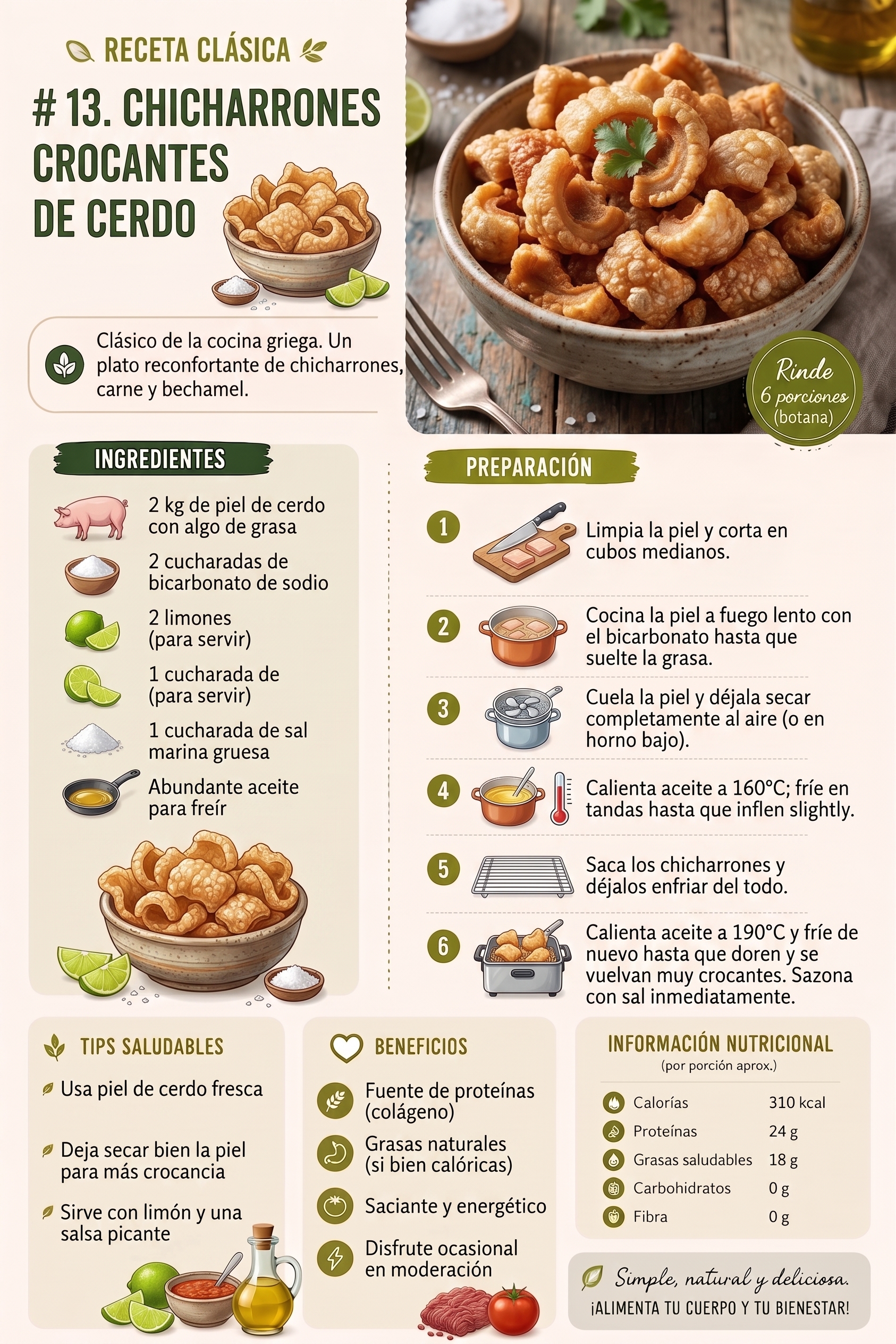 Chicharrones crocantes de cerdo