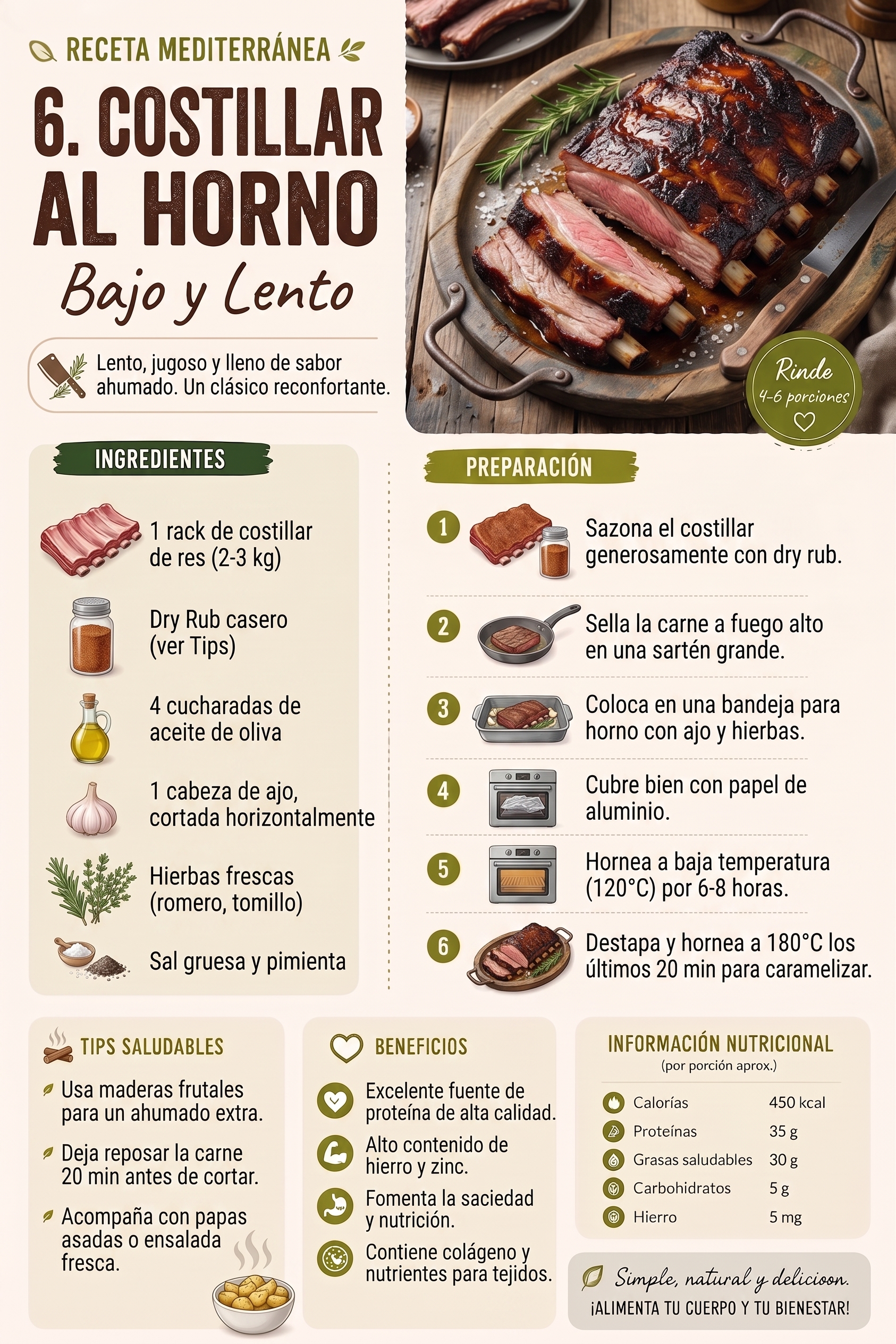 Costillar al horno bajo y lento
