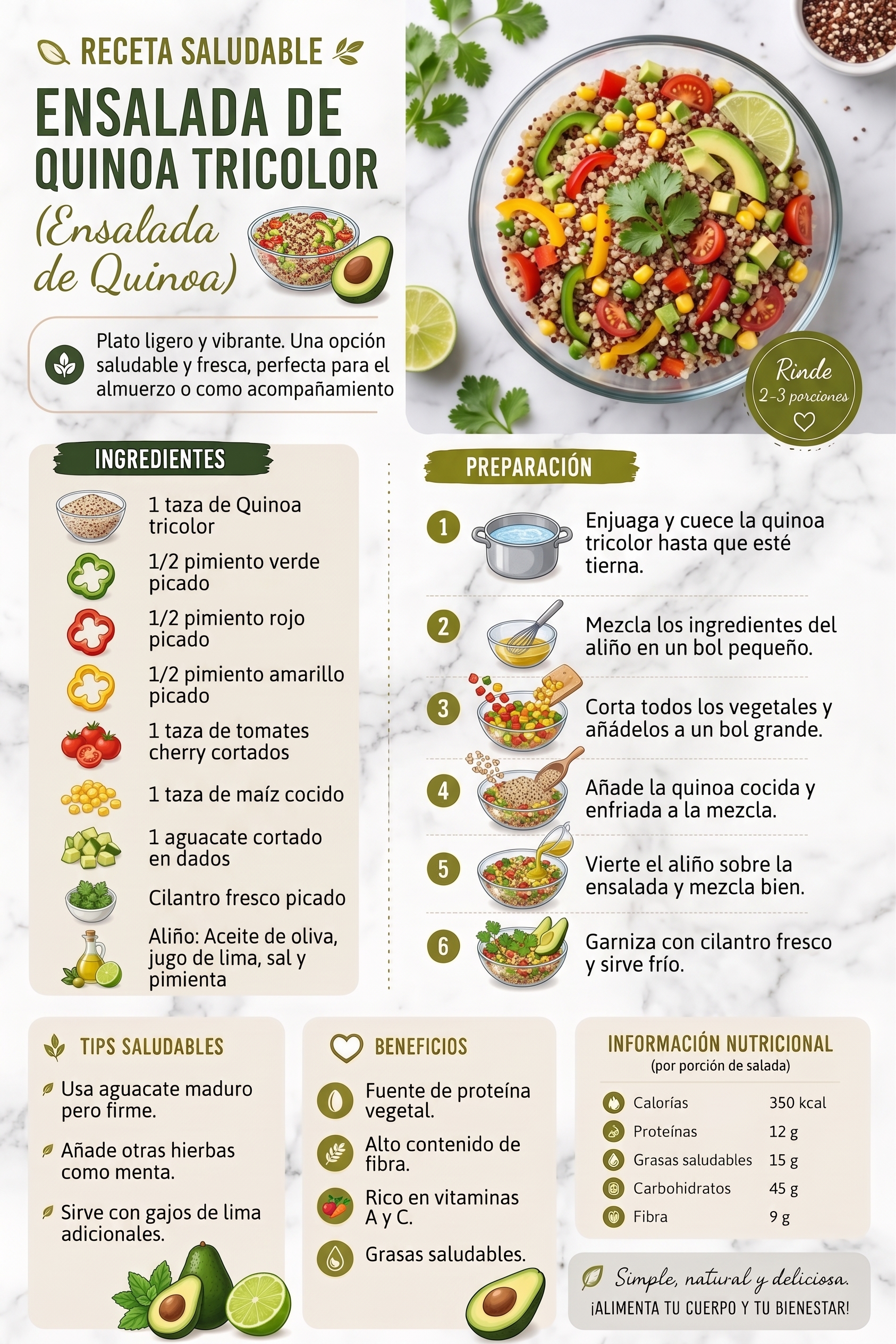 Ensalada de quinoa tricolor