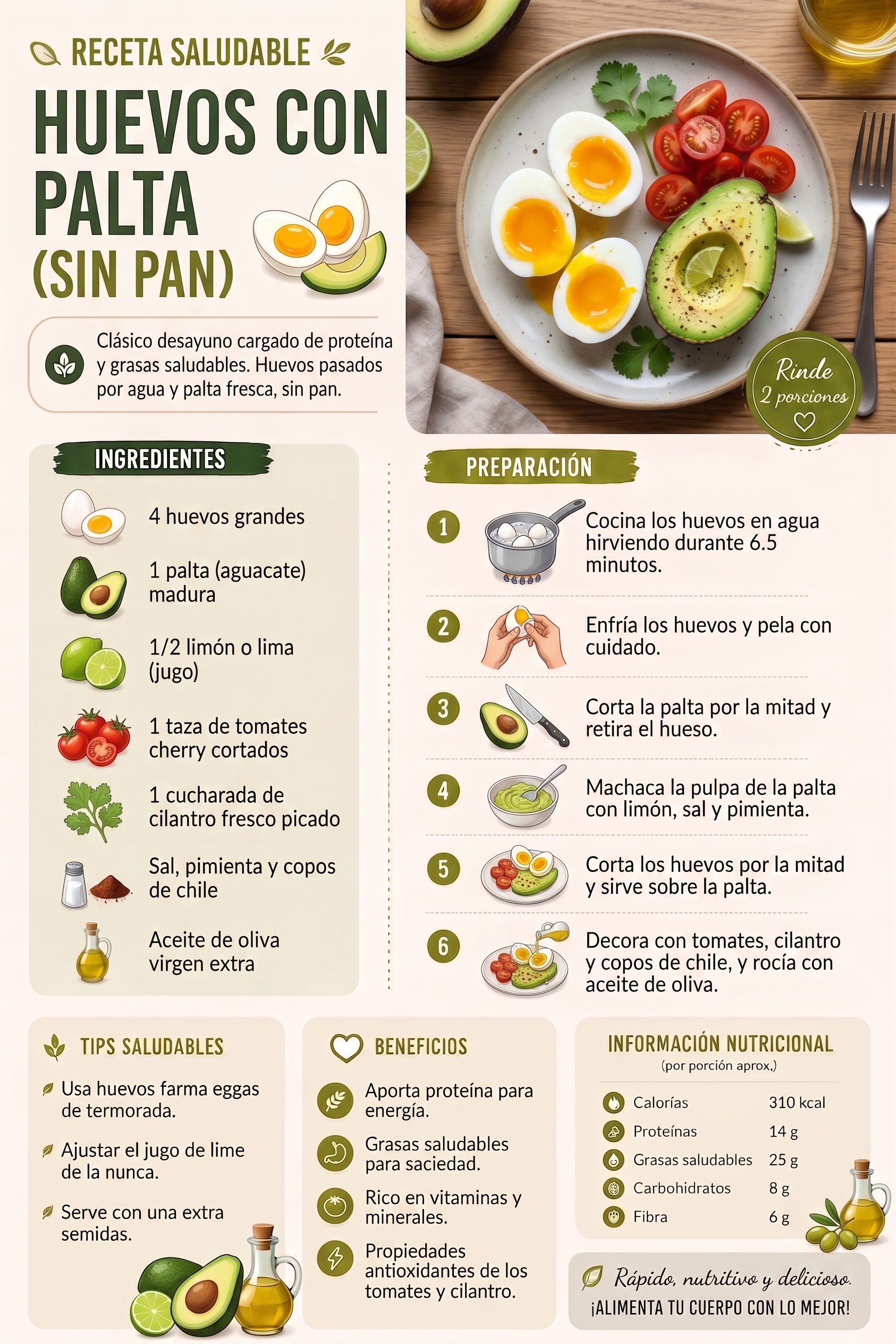 Huevos con palta (sin pan)